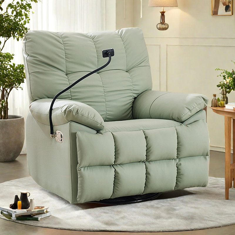 Fauteuil inclinable pivotant à 360 ° avec support pour téléphone, Vert