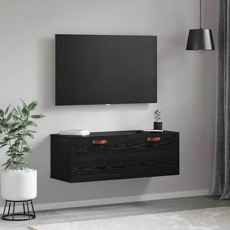 vidaXL Wall-Mounted Cabinet Wall-mounted Engineered Wood Storage Furniture, Black Oak