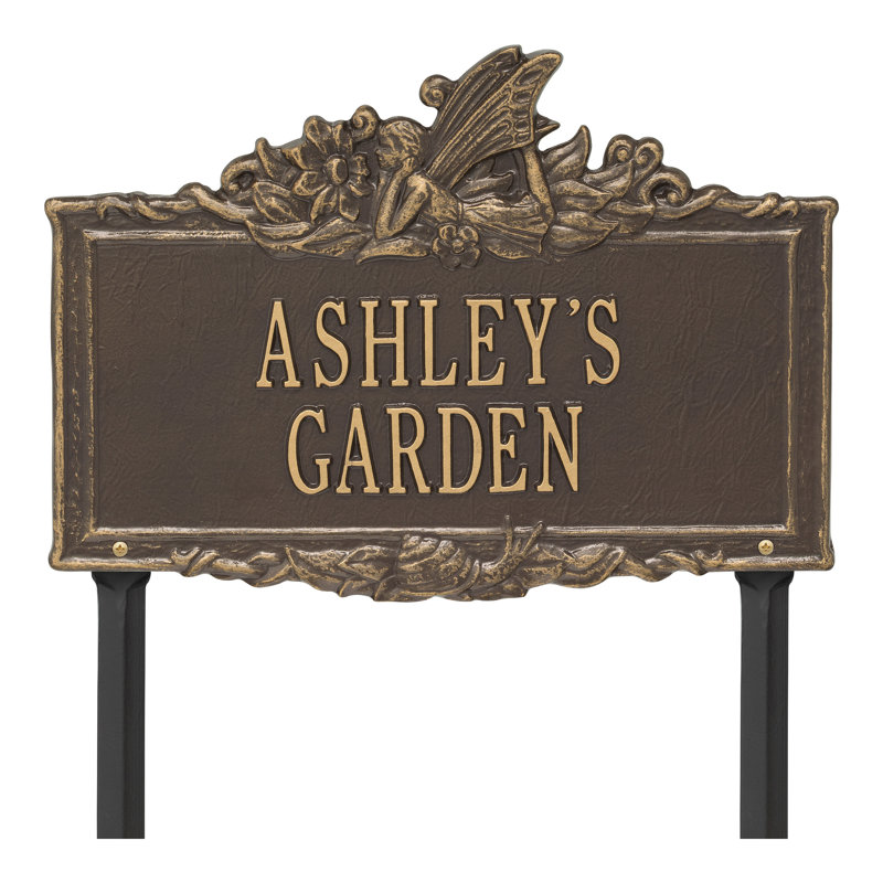 Fairy Personalized Garden Sign, Bronze/Gold, Yes