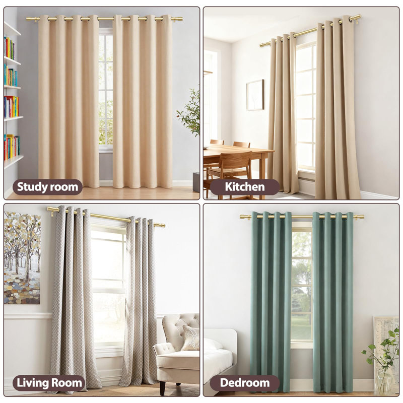 218cm Straight Wall Shower Curtain Pole, Gold