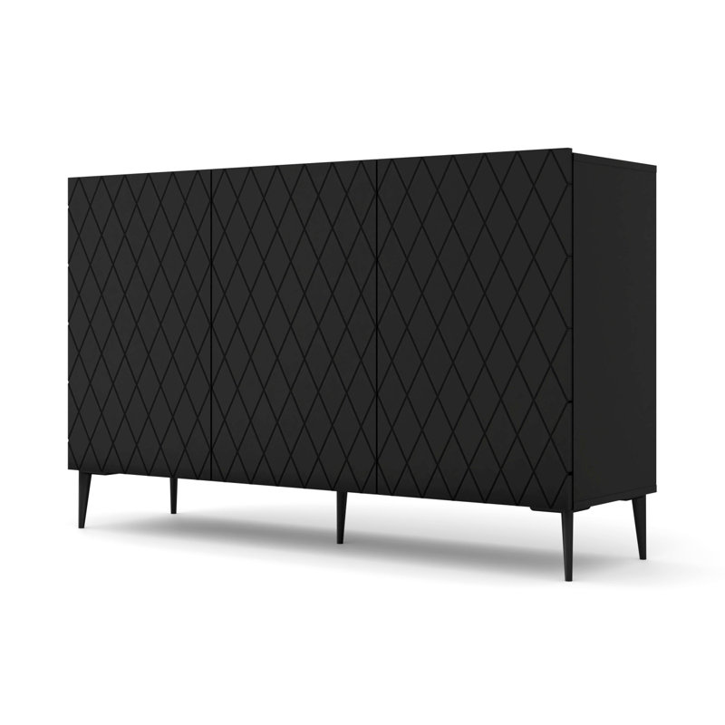 Alceu 144.5cm Sideboard, Black Matt/Black Legs