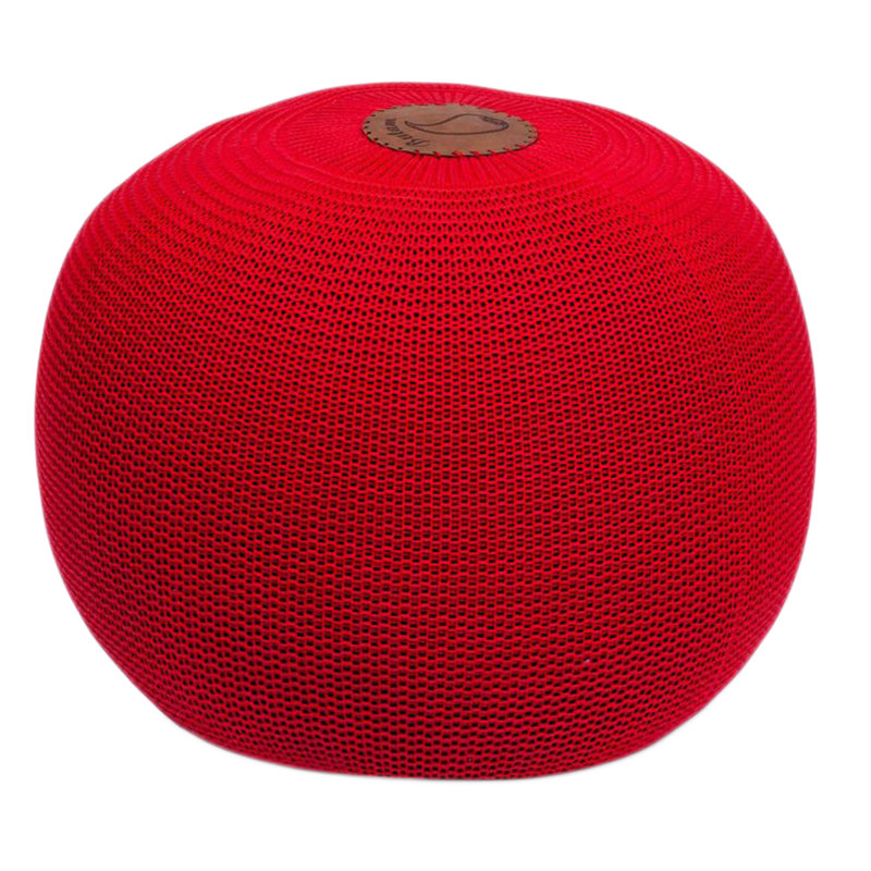 Pouf rond de 19 po de largeur, Rouge