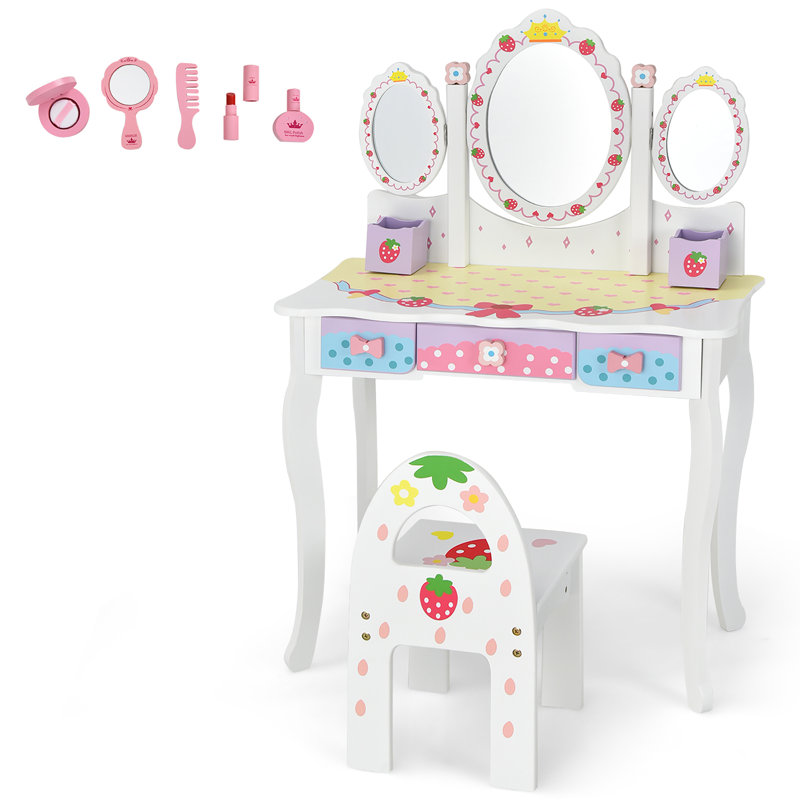 Ensemble coiffeuse avec miroir pour enfant Diega
