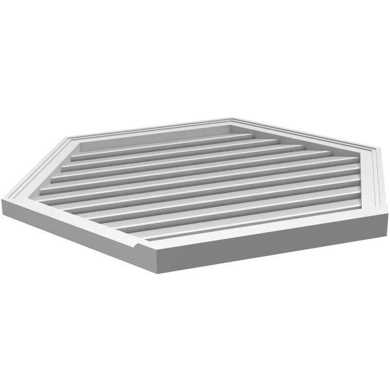 Évent horizontal fonctionnel à pignon en uréthane à surface horizontale Signature, H 32 po x l 38 po x P 2 po
