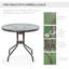 4 Seater Beige Garden Dining Set with Parasol, Round Glass Top Table and 4 Folding Chairs, 6 Piece Texteline and Steel Patio Furniture