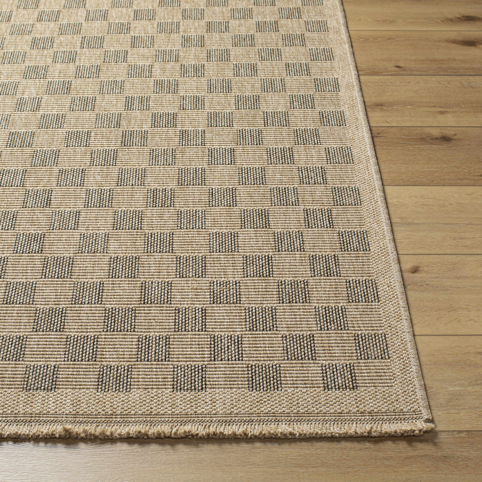 Abbie Checkered Outdoor Rug, Runner 2'7" x 7'3"