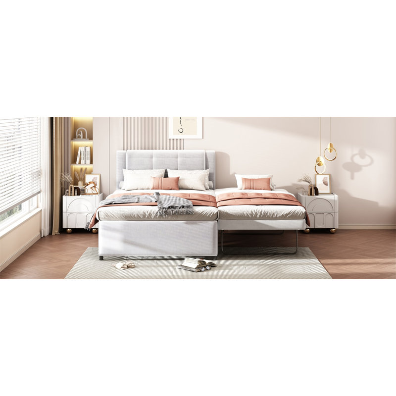 Lit plateforme double avec lit gigogne et lit gigogne double