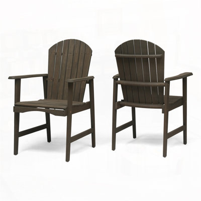 Outdoor Acacia Wood Adirondack Dining Chairs (