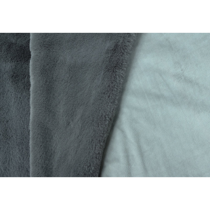 Jeté en fausse fourrure Cozy, Gris