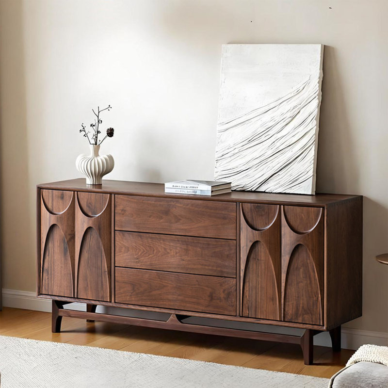 Buffet de rangement simple et rétro grande capacité, H 32,28 po x l 70,86 po x P 16,53 po