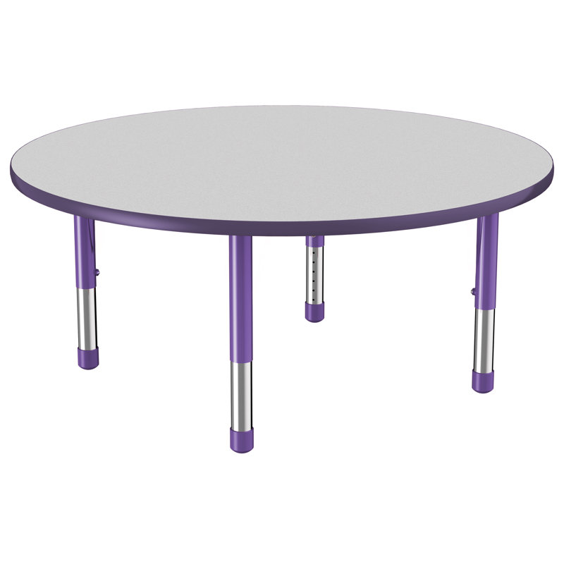 Table ronde à hauteur réglable, 48", Grey/Purple, Épais