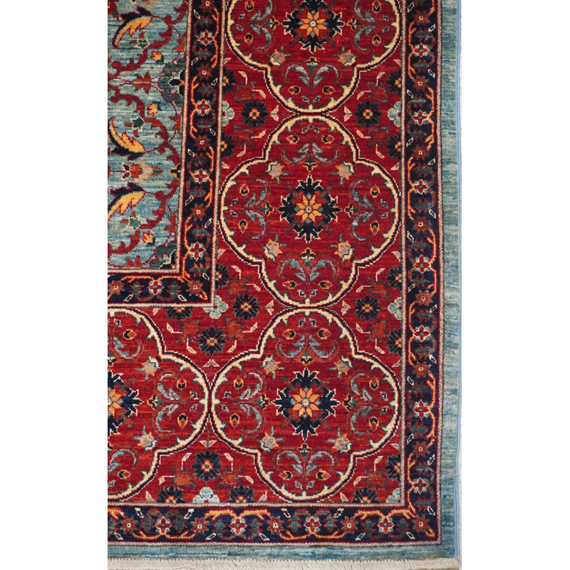 Tapis unique bleu / rouille / brun 8 pi 3 po x 10 pi 1 po Tabriz