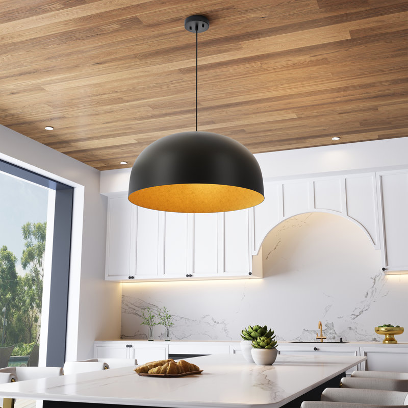 1-E26 24.02 inch Oversize Modern Dome Pendant Light ETL Certified, Adjustable Cord, Dimmable, Ideal for Living Room and Dining Area