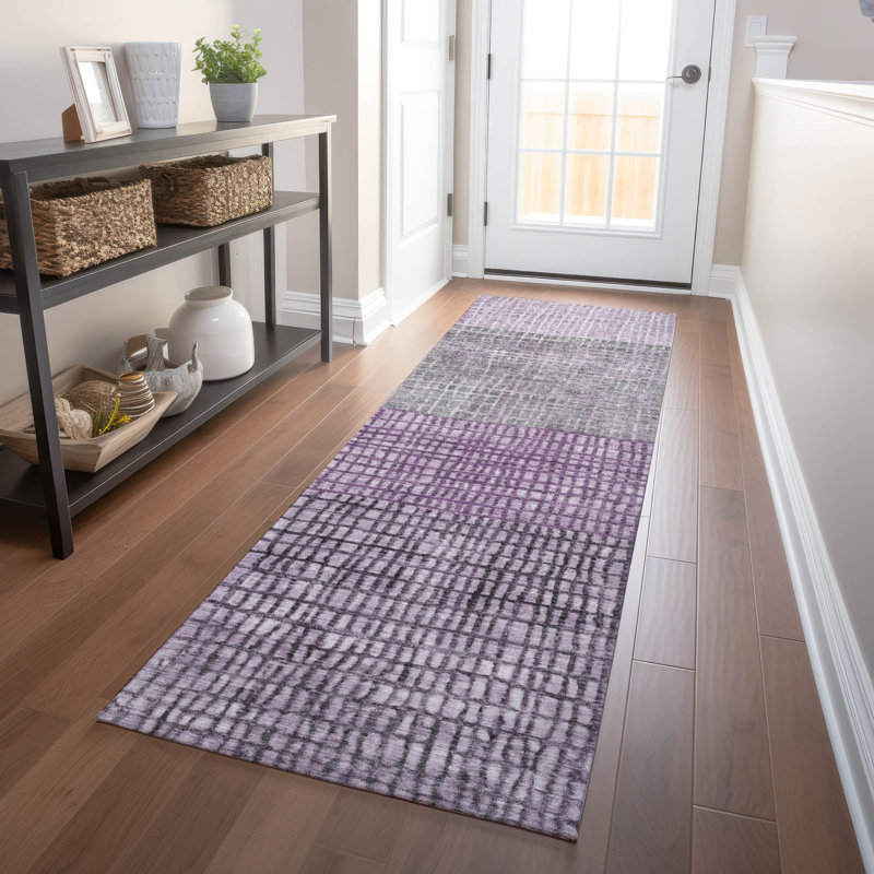 Tapis intérieur / extérieur lavable à la machine Xhevrie, Tapis de couloir 2 pi 3 po x 7 pi 6 po