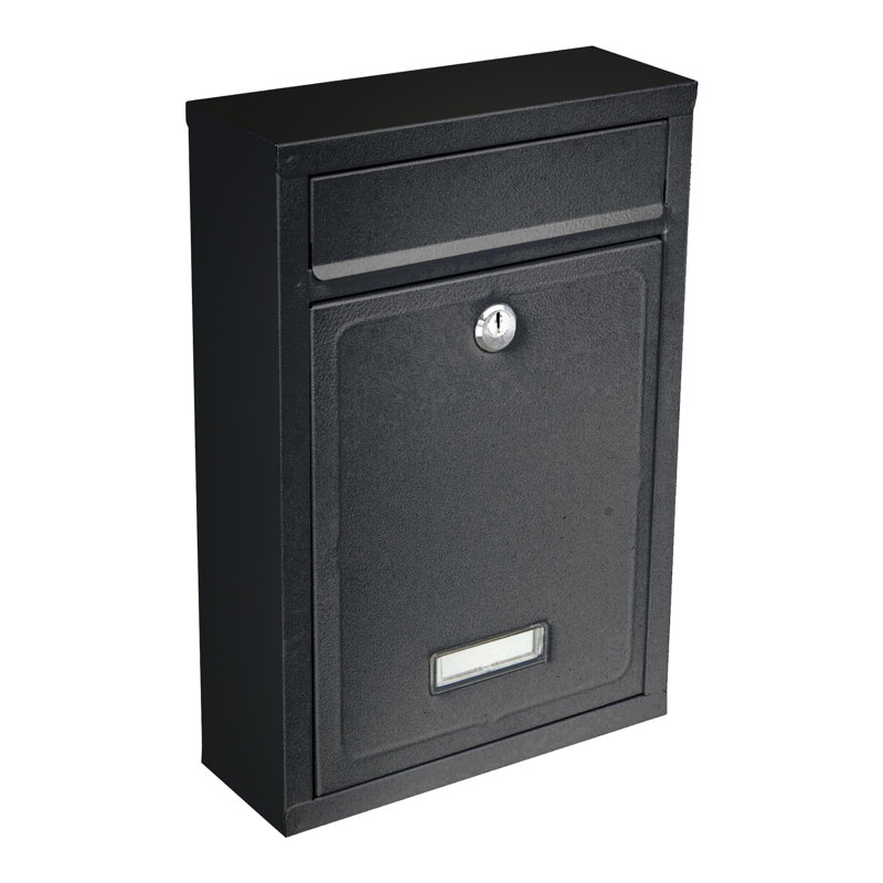  Modern Steel Plated Post Box - White, Black