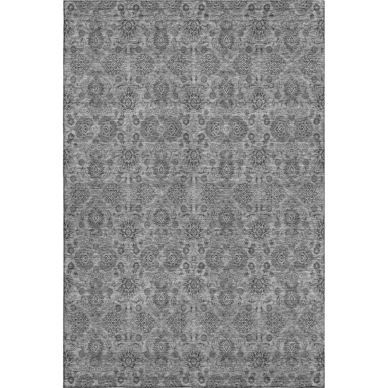 Premium Machine Washable Prisco Gray Rug, Rectangle 5' x 7'6"