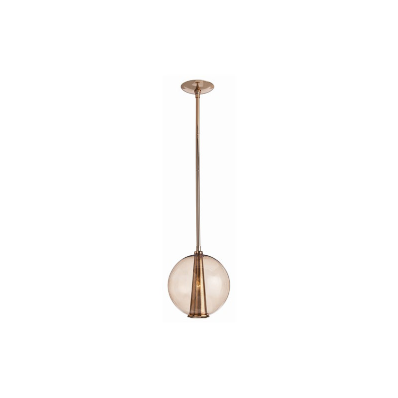 Caviar 1 - Light Single Globe Pendant, Polished Nickel/Clear, 21" H x 10" W x 10" D