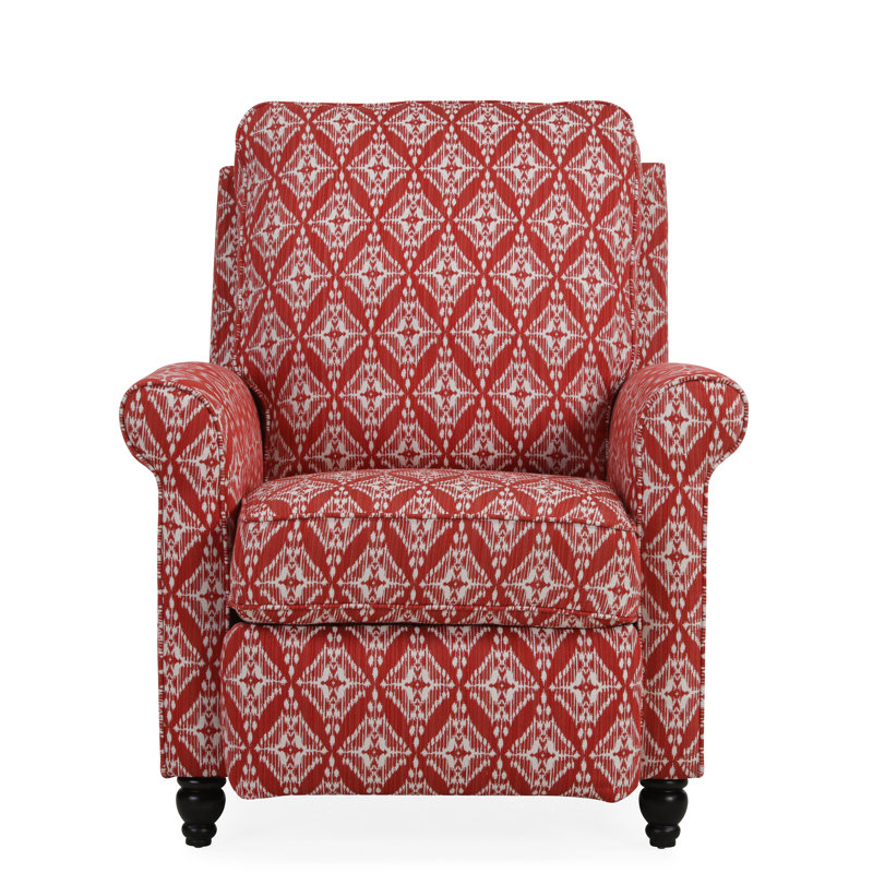 Leni 33.5" Wide Manual Standard Recliner, Cranberry Red Ikat