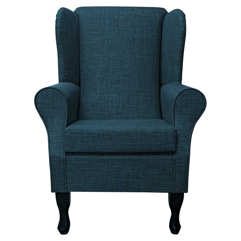 74cm Wide Tufted Wingback Chair, Blue