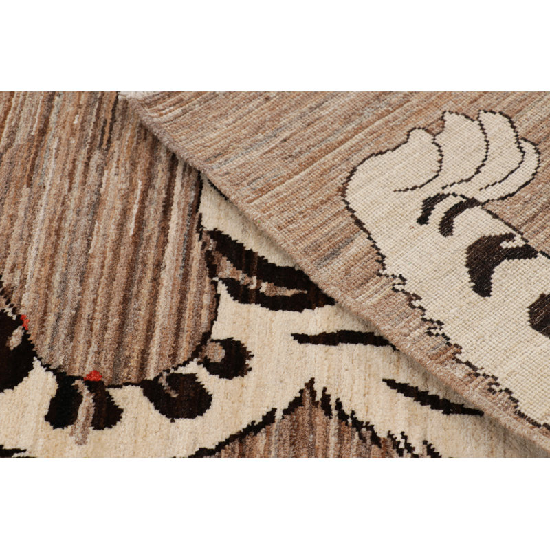 Rug & Kilim’S Contemporary Tiger Pictorial Rug In Beige-Brown And Black Tones