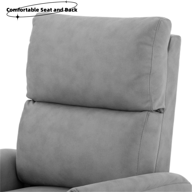 Small Home Theater Chair Lift Electric Recliner with USB Port Side Button Control Safety Cushion Latitude Run Body Fabric: Gray 100% Polyester