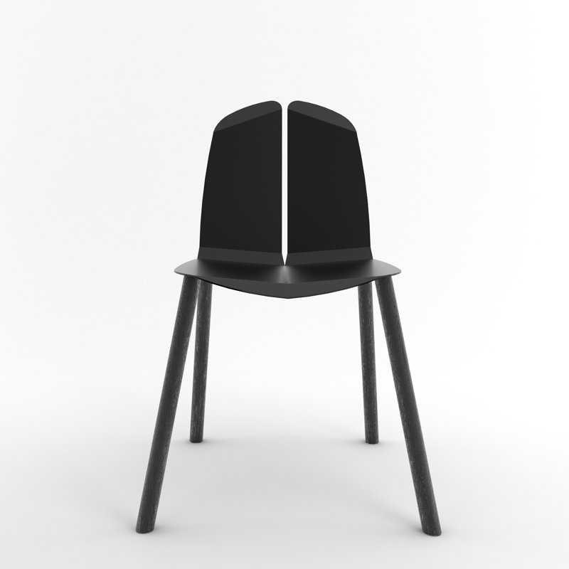 Chaise de salle à manger Noa, Noir, Chêne Peint Noir