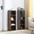 8-Tier Adjustable Media Tower Rack, Slim CD DVD Storage Cabinet, Narrow Bookcase for Home Office, Multi-functional Double-Decker Bookshelf-1783387083