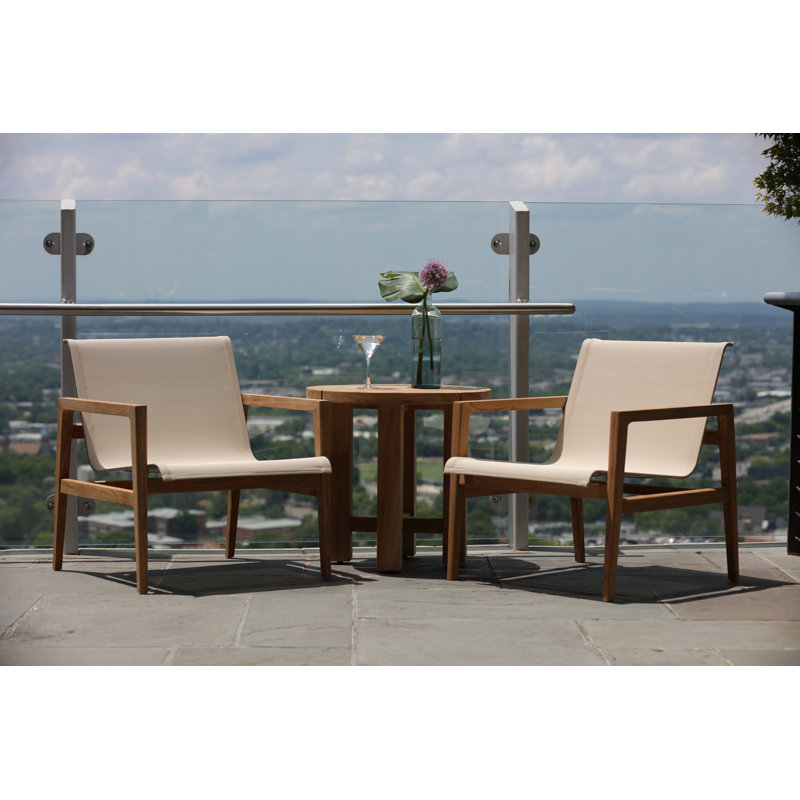 Coast Patio Lounge Chair, Natural Teak Frame/Canvas Sling