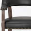 Chaise de salle à manger et de jeu en noyer avec similicuir noir