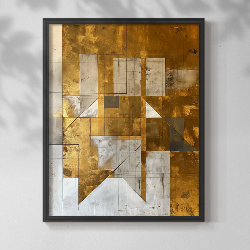ABSTRACT Series CXV - Impression encadrée de qualité supérieure - Prêt à être accroché - Aucun clou requis, Noir