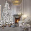 Arbre de Noël floqué avec support en métal-172380265-172380249