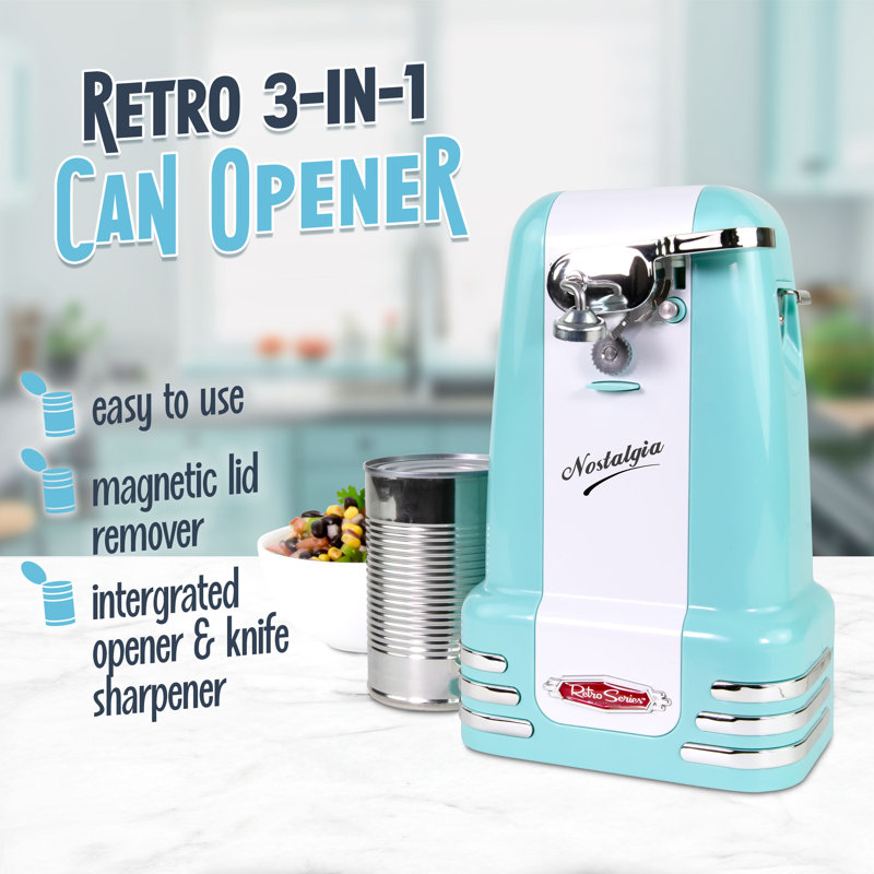 Nostalgia Retro Can Opener, Aqua, Aqua