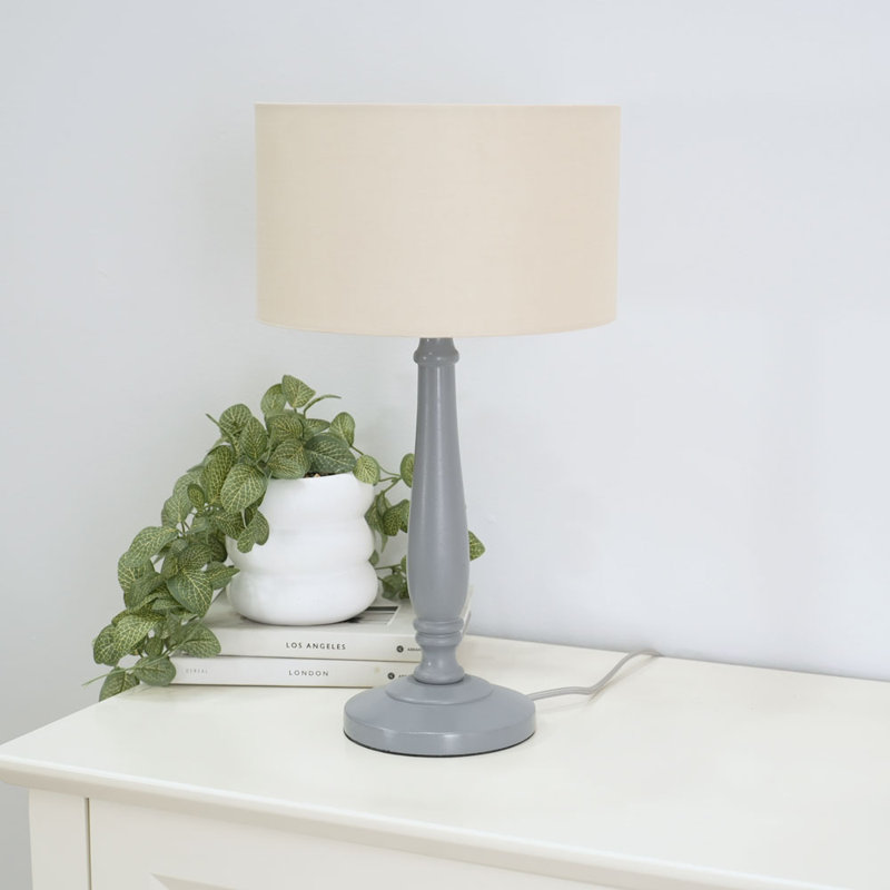 Annum Wood Table Lamp, No, Grey, Natural