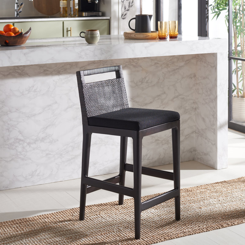 Tabouret de comptoir Darin, Siège noir / cadre noir
