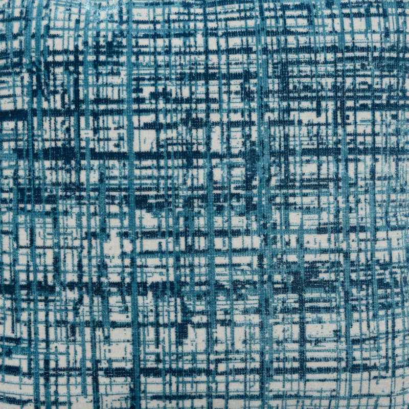 Repose-pieds rembourré Schrick Luxe, Polyester bleu / acrylique
