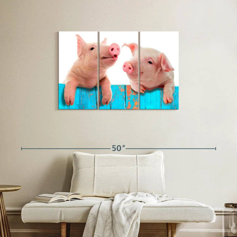 Fence Pigs, 24" H x 38" W