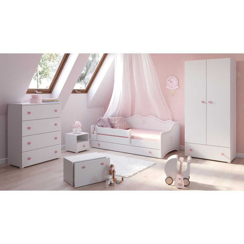 Emma children's bed, Pink, European Toddler (80 x 160cm)