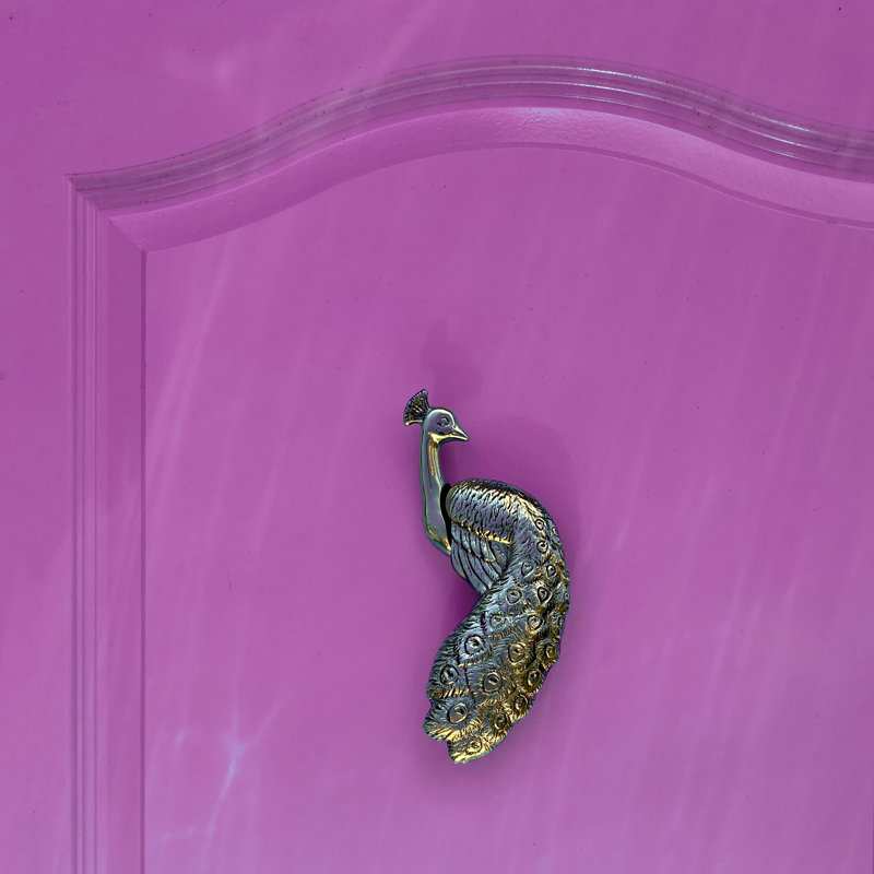 Peacock Door Knocker, Brass