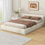 Lit double, [Revêtement beige élégant]-174701279