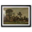 Paysage avec une volée de moutons - Henri de Braekeleer - reproduction encadrée avec passe-partout et verre Fin du 19e siècle-75009730-75009731-75009742