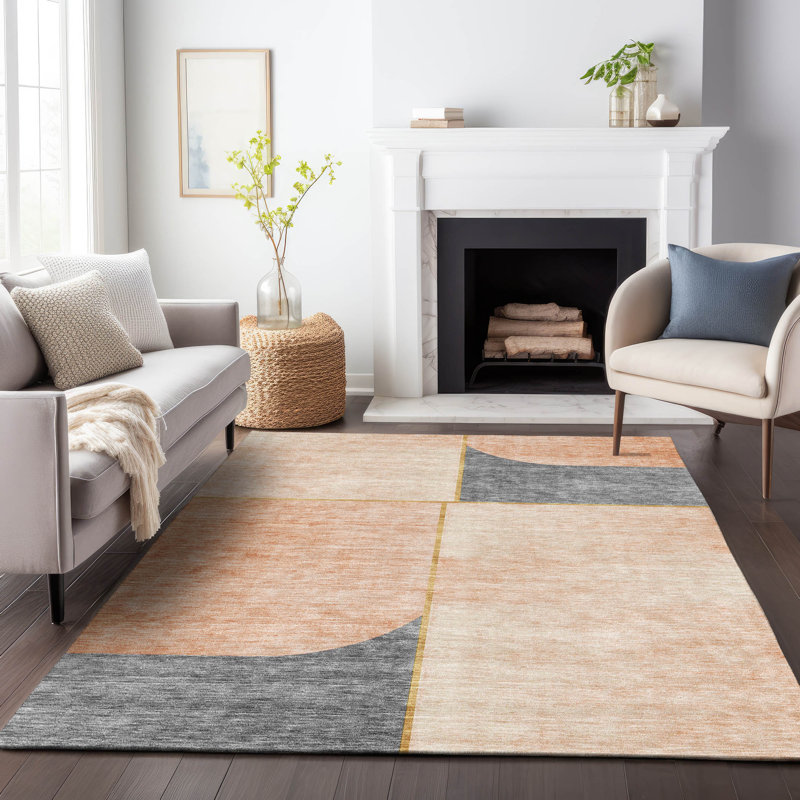 Tapis corail Prisco lavable à la machine de qualité supérieure, Rectangle 9 pi x 12 pi