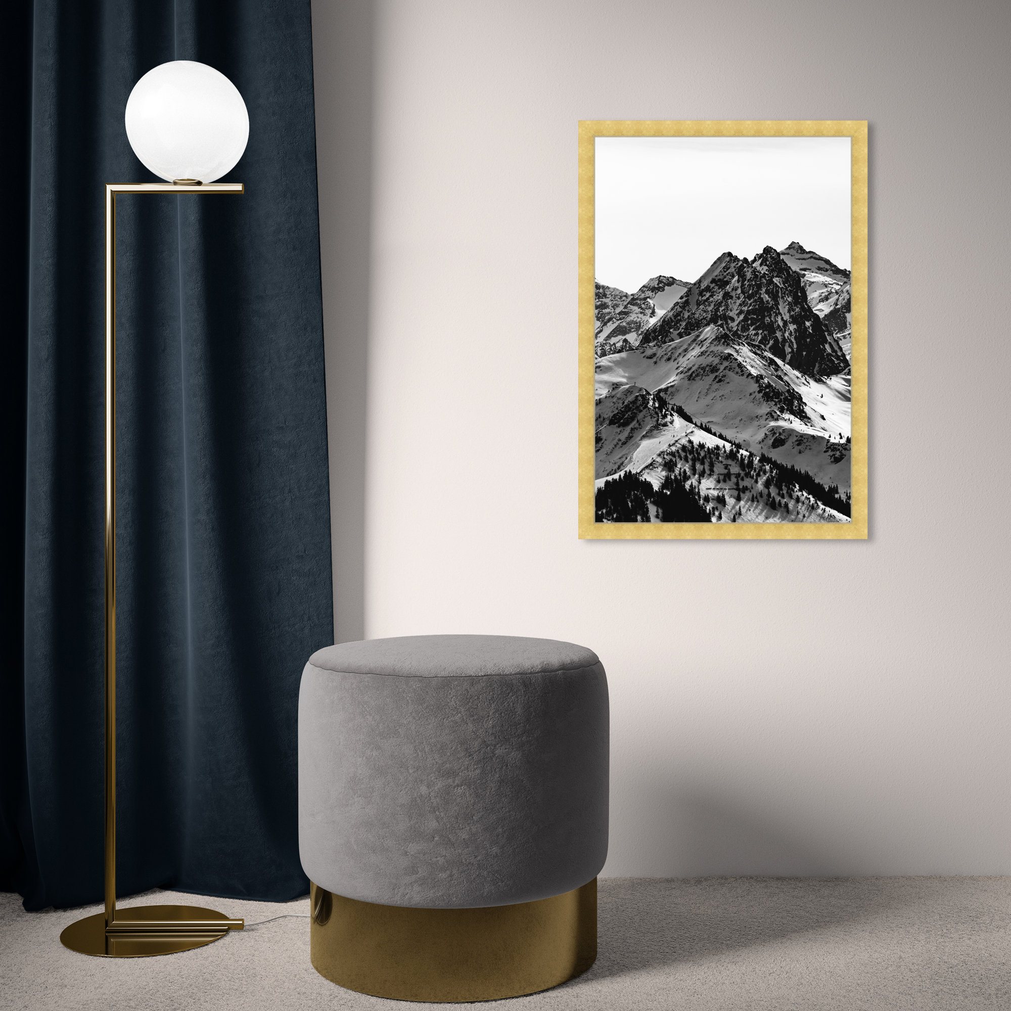 Up The Mountain by Oliver Gal, Gold, 26" H x 18" W x 0.5" D
