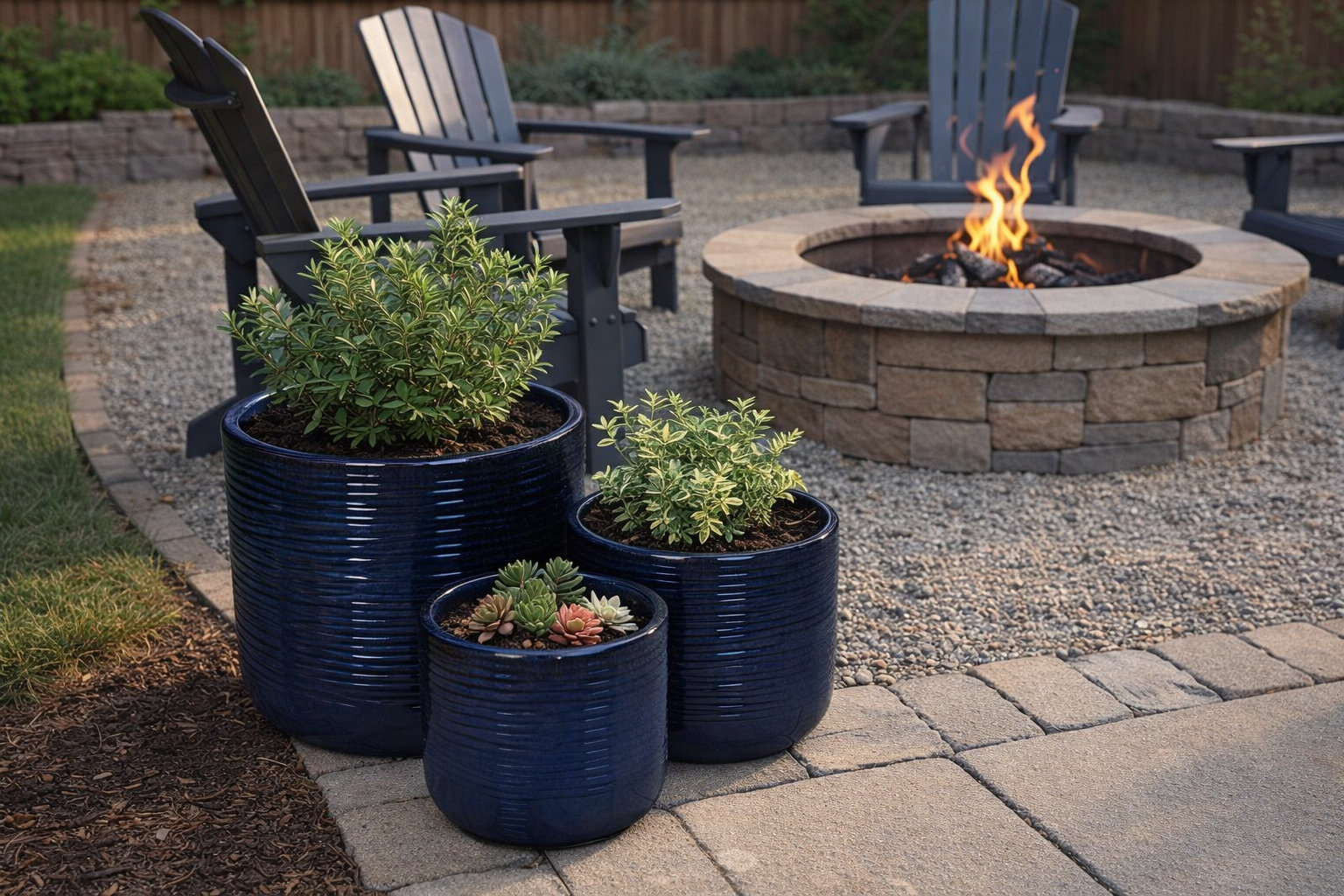 15" Pot Planter, Pearl Blue