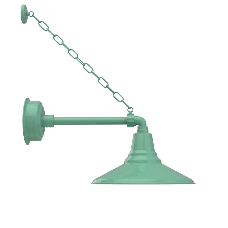 Luminaire de grange d’extérieur à del Albali, H 9,63 po x l 14 po x P 19,63 po, Jade