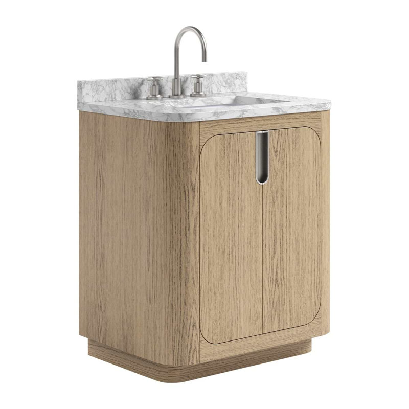 Corbin 30" Freestanding Single Bathroom Vanity with Carrara Marble Top
