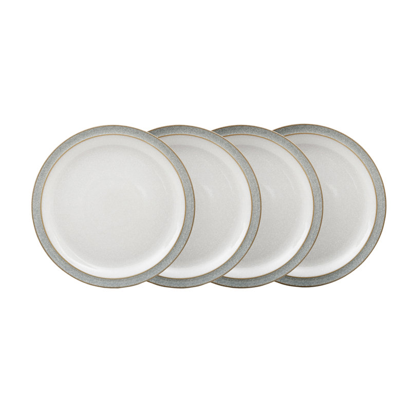Denby Elements Medium Plates, Light Grey