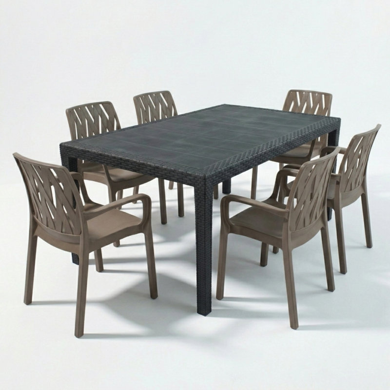 Plastic Patio Dining Set Table,