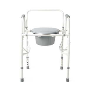 Steel Drop-Arm Commode, 350lb. Weight Capacity