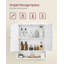Armoire de salle de bain avec miroir, armoire murale avec 2 portes en miroir, tablette réglable, compartiment ouvert, fixation murale, 15 x 65 x 75 cm, blanc