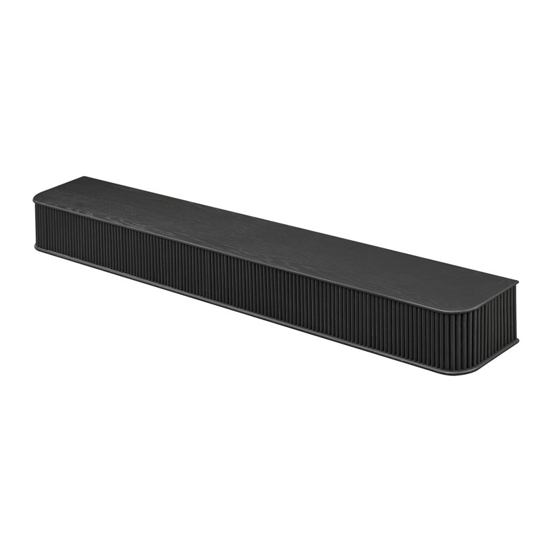 Modern Ember Alfama  Fireplace Wood Mantel Shelf with Fluted “Reed” Details, Sable, 60"